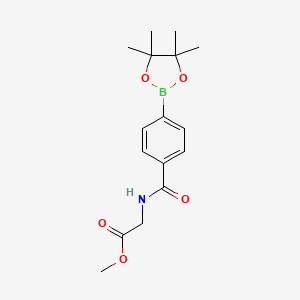 molecular formula C16H22BNO5 B2879368 2-{[4-(四甲基-1,3,2-二氧杂硼环-2-基)苯基]甲酰氨基}乙酸甲酯 CAS No. 2377607-09-3