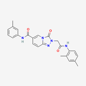 molecular formula C24H23N5O3 B2879373 2-{[(2,4-dimethylphenyl)carbamoyl]methyl}-N-(3-methylphenyl)-3-oxo-2H,3H-[1,2,4]triazolo[4,3-a]pyridine-6-carboxamide CAS No. 1226438-14-7