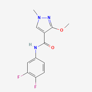 molecular formula C12H11F2N3O2 B2879378 N-(3,4-difluorophenyl)-3-methoxy-1-methyl-1H-pyrazole-4-carboxamide CAS No. 1013757-92-0