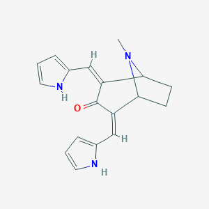 molecular formula C18H19N3O B287939 8-methyl-2,4-bis(1H-pyrrol-2-ylmethylene)-8-azabicyclo[3.2.1]octan-3-one 