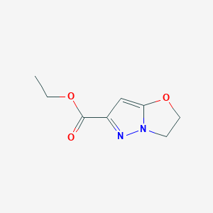 molecular formula C8H10N2O3 B2879391 2,3-二氢吡唑并[5,1-b][1,3]恶唑-6-甲酸乙酯 CAS No. 623565-48-0