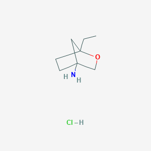 molecular formula C8H16ClNO B2879397 1-Ethyl-2-oxabicyclo[2.2.1]heptan-4-amine;hydrochloride CAS No. 2418709-06-3