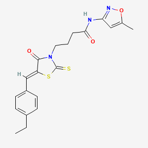 4-[(5Z)-5-[(4-ethylphenyl)methylidene]-4-oxo-2-sulfanylidene-1,3-thiazolidin-3-yl]-N-(5-methyl-1,2-oxazol-3-yl)butanamide