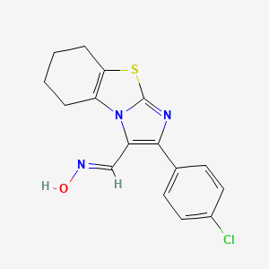 molecular formula C16H14ClN3OS B2879407 2-(4-Chlorophenyl)-5,6,7,8-tetrahydroimidazo[2,1-b][1,3]benzothiazole-3-carbaldehyde oxime CAS No. 478041-79-1