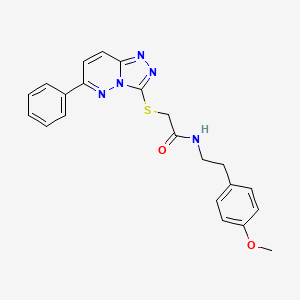 molecular formula C22H21N5O2S B2879410 N-(4-methoxyphenethyl)-2-((6-phenyl-[1,2,4]triazolo[4,3-b]pyridazin-3-yl)thio)acetamide CAS No. 894037-63-9