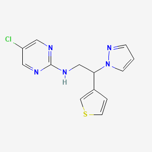 5-Chloro-N-(2-pyrazol-1-yl-2-thiophen-3-ylethyl)pyrimidin-2-amine