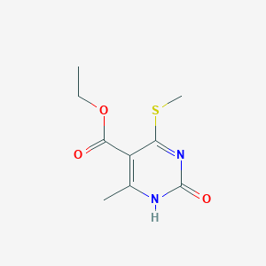 molecular formula C9H12N2O3S B2879413 Ethyl 6-methyl-4-(methylthio)-2-oxo-1,2-dihydropyrimidine-5-carboxylate CAS No. 900002-62-2