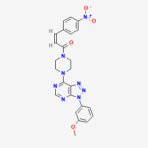 molecular formula C24H22N8O4 B2879415 (Z)-1-(4-(3-(3-methoxyphenyl)-3H-[1,2,3]triazolo[4,5-d]pyrimidin-7-yl)piperazin-1-yl)-3-(4-nitrophenyl)prop-2-en-1-one CAS No. 942013-08-3