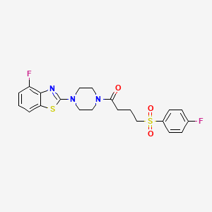 molecular formula C21H21F2N3O3S2 B2879418 1-(4-(4-Fluorobenzo[d]thiazol-2-yl)piperazin-1-yl)-4-((4-fluorophenyl)sulfonyl)butan-1-one CAS No. 941987-79-7