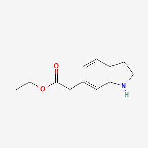 molecular formula C12H15NO2 B2879421 Ethyl 2-(2,3-dihydro-1H-indol-6-yl)acetate CAS No. 2113452-98-3