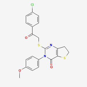 2-((2-(4-chlorophenyl)-2-oxoethyl)thio)-3-(4-methoxyphenyl)-6,7-dihydrothieno[3,2-d]pyrimidin-4(3H)-one