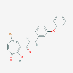 molecular formula C22H15BrO4 B287944 5-Bromo-2-hydroxy-3-[3-(3-phenoxyphenyl)acryloyl]-2,4,6-cycloheptatrien-1-one 