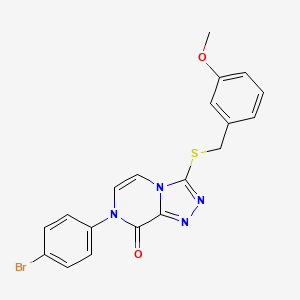 molecular formula C19H15BrN4O2S B2879442 7-(4-bromophenyl)-3-((3-methoxybenzyl)thio)-[1,2,4]triazolo[4,3-a]pyrazin-8(7H)-one CAS No. 1296324-44-1