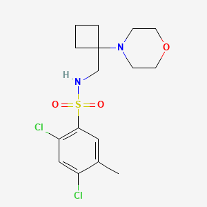 molecular formula C16H22Cl2N2O3S B2879443 2,4-Dichloro-5-methyl-N-[(1-morpholin-4-ylcyclobutyl)methyl]benzenesulfonamide CAS No. 2380183-90-2