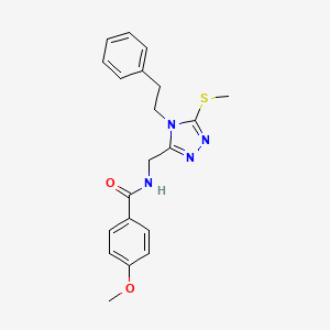 4-methoxy-N-((5-(methylthio)-4-phenethyl-4H-1,2,4-triazol-3-yl)methyl)benzamide
