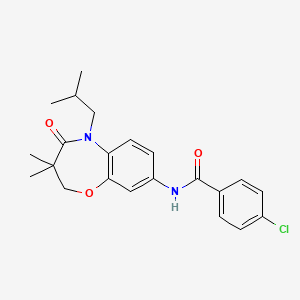 4-chloro-N-(5-isobutyl-3,3-dimethyl-4-oxo-2,3,4,5-tetrahydrobenzo[b][1,4]oxazepin-8-yl)benzamide