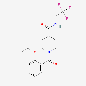 molecular formula C17H21F3N2O3 B2879456 1-(2-乙氧基苯甲酰基)-N-(2,2,2-三氟乙基)哌啶-4-甲酰胺 CAS No. 1219842-67-7