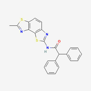molecular formula C23H17N3OS2 B2879457 N-(7-methyl-[1,3]thiazolo[5,4-e][1,3]benzothiazol-2-yl)-2,2-diphenylacetamide CAS No. 394227-58-8