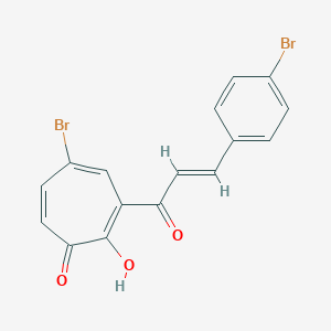 molecular formula C16H10Br2O3 B287946 5-Bromo-3-[3-(4-bromophenyl)acryloyl]-2-hydroxy-2,4,6-cycloheptatrien-1-one 