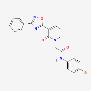 molecular formula C21H15BrN4O3 B2879460 N-(4-bromophenyl)-2-[2-oxo-3-(3-phenyl-1,2,4-oxadiazol-5-yl)pyridin-1(2H)-yl]acetamide CAS No. 1105249-88-4