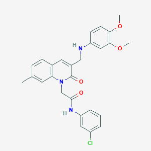 N-(3-chlorophenyl)-2-(3-(((3,4-dimethoxyphenyl)amino)methyl)-7-methyl-2-oxoquinolin-1(2H)-yl)acetamide