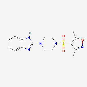 molecular formula C16H19N5O3S B2879464 4-((4-(1H-benzo[d]imidazol-2-yl)piperazin-1-yl)sulfonyl)-3,5-dimethylisoxazole CAS No. 1211678-04-4