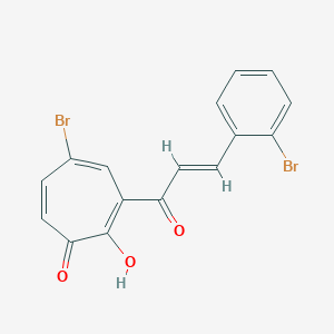 molecular formula C16H10Br2O3 B287947 5-Bromo-3-[3-(2-bromophenyl)acryloyl]-2-hydroxy-2,4,6-cycloheptatrien-1-one 
