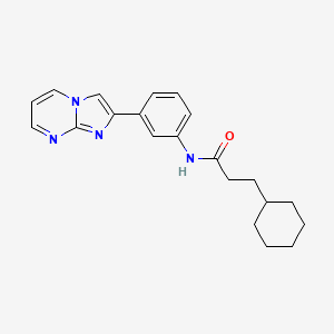 3-cyclohexyl-N-(3-imidazo[1,2-a]pyrimidin-2-ylphenyl)propanamide