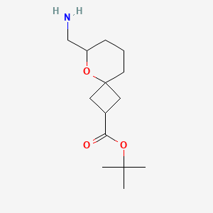 molecular formula C14H25NO3 B2879472 Tert-butyl 6-(aminomethyl)-5-oxaspiro[3.5]nonane-2-carboxylate CAS No. 2551117-07-6