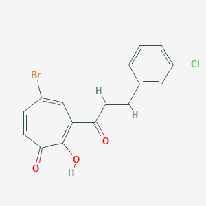 molecular formula C16H10BrClO3 B287948 5-Bromo-3-[3-(3-chlorophenyl)acryloyl]-2-hydroxy-2,4,6-cycloheptatrien-1-one 