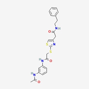 N-(3-acetamidophenyl)-2-((4-(2-oxo-2-(phenethylamino)ethyl)thiazol-2-yl)thio)acetamide