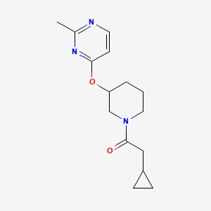 molecular formula C15H21N3O2 B2879484 2-Cyclopropyl-1-(3-((2-methylpyrimidin-4-yl)oxy)piperidin-1-yl)ethanone CAS No. 2034525-35-2