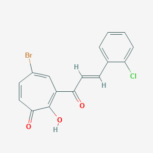molecular formula C16H10BrClO3 B287949 5-Bromo-3-[3-(2-chlorophenyl)acryloyl]-2-hydroxy-2,4,6-cycloheptatrien-1-one 