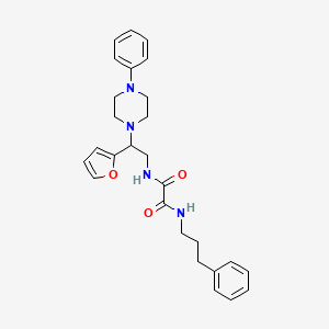 molecular formula C27H32N4O3 B2879500 N1-(2-(furan-2-yl)-2-(4-phenylpiperazin-1-yl)ethyl)-N2-(3-phenylpropyl)oxalamide CAS No. 877631-52-2