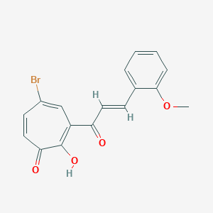 molecular formula C17H13BrO4 B287951 5-Bromo-2-hydroxy-3-[3-(2-methoxyphenyl)acryloyl]-2,4,6-cycloheptatrien-1-one 