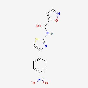 molecular formula C13H8N4O4S B2879512 N-(4-(4-nitrophenyl)thiazol-2-yl)isoxazole-5-carboxamide CAS No. 941957-34-2