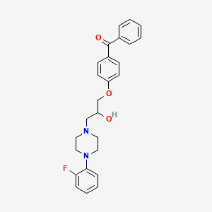 molecular formula C26H27FN2O3 B2879516 (4-(3-(4-(2-Fluorophenyl)piperazin-1-yl)-2-hydroxypropoxy)phenyl)(phenyl)methanone CAS No. 756105-50-7