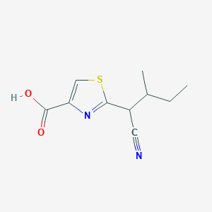 molecular formula C10H12N2O2S B2879518 2-(1-Cyano-2-methylbutyl)-1,3-thiazole-4-carboxylic acid CAS No. 1551131-41-9