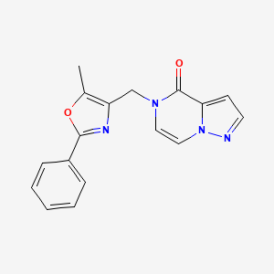 molecular formula C17H14N4O2 B2879519 5-[(5-Methyl-2-phenyl-1,3-oxazol-4-yl)methyl]pyrazolo[1,5-a]pyrazin-4-one CAS No. 2322027-01-8