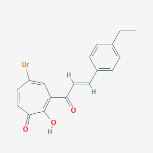 molecular formula C18H15BrO3 B287952 5-Bromo-3-[3-(4-ethylphenyl)acryloyl]-2-hydroxy-2,4,6-cycloheptatrien-1-one 