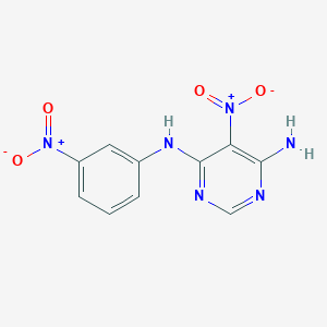 molecular formula C10H8N6O4 B2879523 5-nitro-N4-(3-nitrophenyl)pyrimidine-4,6-diamine CAS No. 681271-14-7