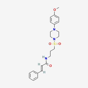 molecular formula C23H29N3O4S B2879535 N-(3-((4-(4-甲氧基苯基)哌嗪-1-基)磺酰基)丙基)肉桂酰胺 CAS No. 1021040-94-7