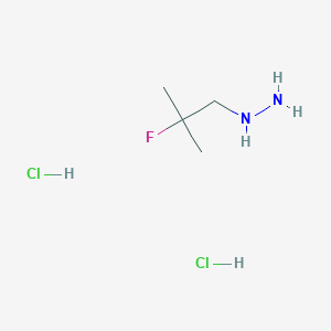 molecular formula C4H13Cl2FN2 B2879537 (2-氟-2-甲基丙基)肼二盐酸盐 CAS No. 1909320-09-7