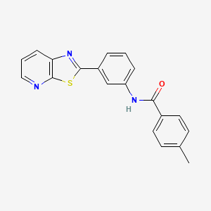 molecular formula C20H15N3OS B2879538 4-methyl-N-(3-(thiazolo[5,4-b]pyridin-2-yl)phenyl)benzamide CAS No. 863589-49-5