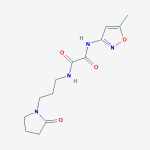 molecular formula C13H18N4O4 B2879539 N1-(5-methylisoxazol-3-yl)-N2-(3-(2-oxopyrrolidin-1-yl)propyl)oxalamide CAS No. 899978-18-8
