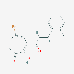 molecular formula C17H13BrO3 B287954 5-Bromo-2-hydroxy-3-[3-(2-methylphenyl)acryloyl]-2,4,6-cycloheptatrien-1-one 