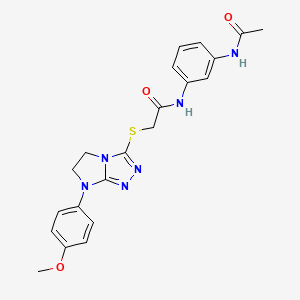 N-(3-acetamidophenyl)-2-((7-(4-methoxyphenyl)-6,7-dihydro-5H-imidazo[2,1-c][1,2,4]triazol-3-yl)thio)acetamide