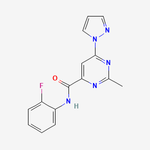 N-(2-fluorophenyl)-2-methyl-6-(1H-pyrazol-1-yl)pyrimidine-4-carboxamide