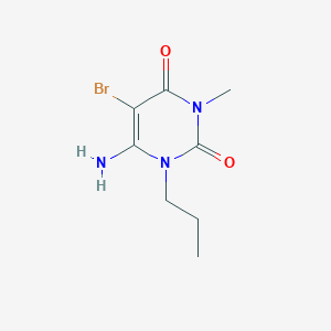 molecular formula C8H12BrN3O2 B2879545 6-Amino-5-bromo-3-methyl-1-propyl-1,2,3,4-tetrahydropyrimidine-2,4-dione CAS No. 734546-69-1
