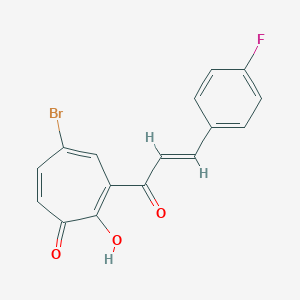 molecular formula C16H10BrFO3 B287955 5-bromo-3-[(E)-3-(4-fluorophenyl)prop-2-enoyl]-2-hydroxycyclohepta-2,4,6-trien-1-one 